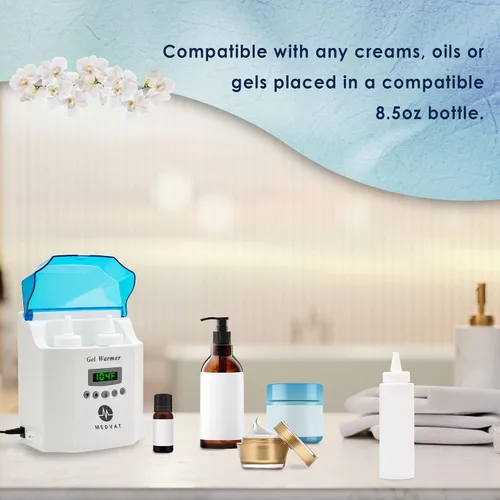 Miniatura 3 de Calentador de gel doble con pantalla digital, temporizador integrado, calentador para crema de masaje, loción y aceites para bebés, montaje en pared
