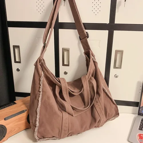 Miniatura 3 de Micmores Bolso de mano para mujer, bolso retro estilo hobo cruzado, bolso grande de lona para la escuela, trabajo, viajes, compras