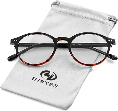 Miniatura 21 de HJSTES Gafas de Luz Azul Vintage para Mujeres y Hombres Redondas que Bloquean la Luz Azul con Marco Grueso TR90