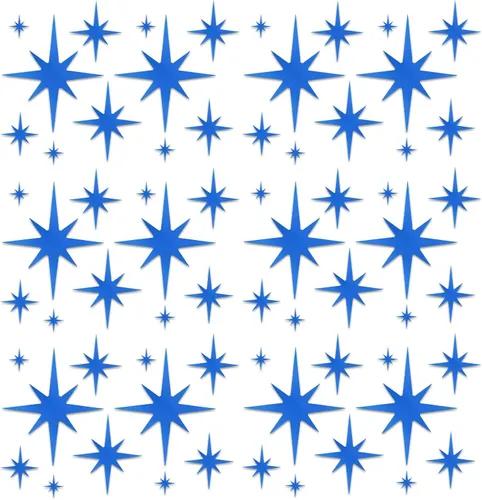 ELANE 100 calcomanías de pared de espejo acrílico, decoración de estrellas para baño (azul)