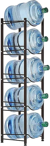 Miniatura 6 de SEHERTIWY Soporte para jarra de agua de 3 niveles, soporte para botella de agua de 5 galones, color marrón oscuro