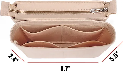 Miniatura 5 de Organizador de bolso, inserto de bolsa de fieltro con cremallera, 2 paquetes en un juego para mochila, inserto de bolsa para mujer, serie LV NeoNoe