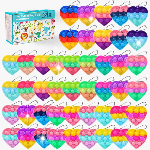 57 piezas de juguetes antiestrés para fiestas infantiles, paquetes de recuerdos de fiesta para niños y adultos, pequeños premios de aula, caja de