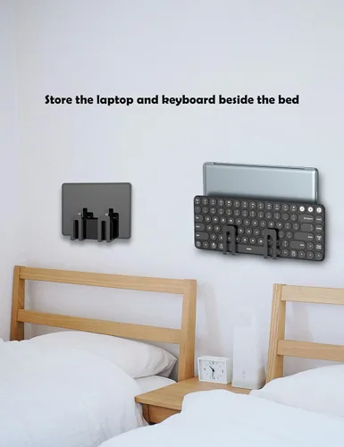 Miniatura 3 de Soporte de pared multifuncional para portátil y teclado, soporte de caja de cable para router/módem/caja de TV/tableta/libro electrónico/teléfono