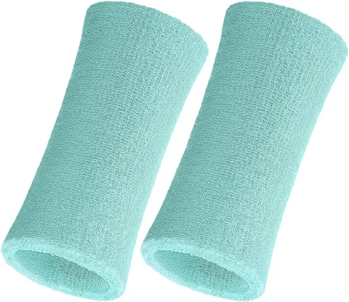 Miniatura 16 de WILLBOND 2 muñequeras de 6 pulgadas para hombres y mujeres, bandas de algodón atléticas de humedad para tenis, baloncesto, correr
