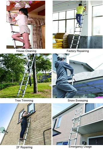 Miniatura 3 de Jiahe - Escalera de extensión telescópica de aluminio de 16.5 pies, portátil, multiusos, portátil, para interiores y exteriores, con capacidad
