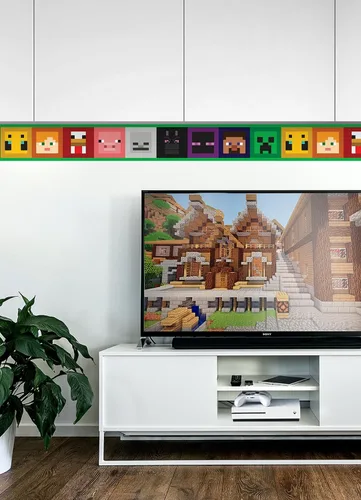 Miniatura 2 de RoomMates - Papel pintado despegar y pegar con caras icónicas de Minecraft, RMK12377BD