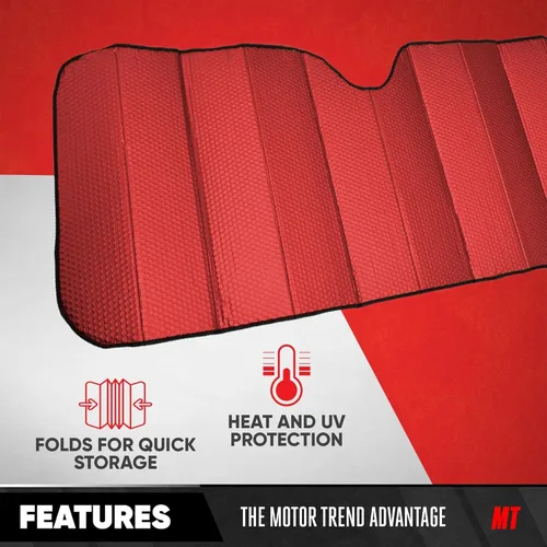 Miniatura 6 de Motor Trend Parasol para parabrisas para automóvil, camión y SUV, negro - Parasol plegable para ventana delantera, protección contra el calor