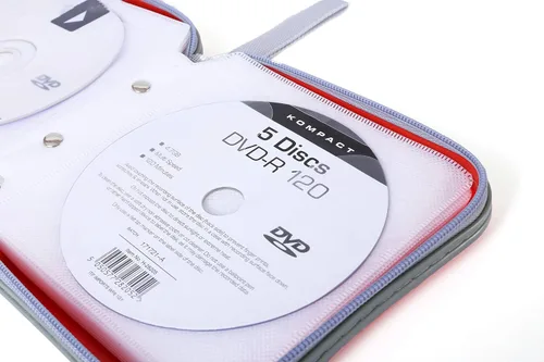 Miniatura 6 de Carpeta de almacenamiento portátil de plástico duro para CD/DVD, capacidad para 40 unidades, color rojo