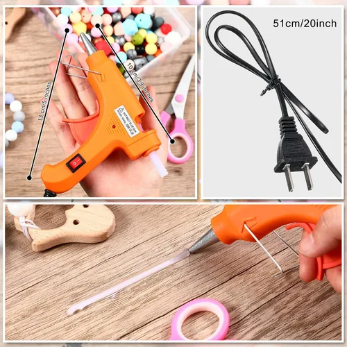Miniatura 2 de Zhengmy Mini pistola de pegamento caliente de 16 piezas con 40 varillas, manualidades, pistolas de pegamento caliente, kit de reparaciones de alta