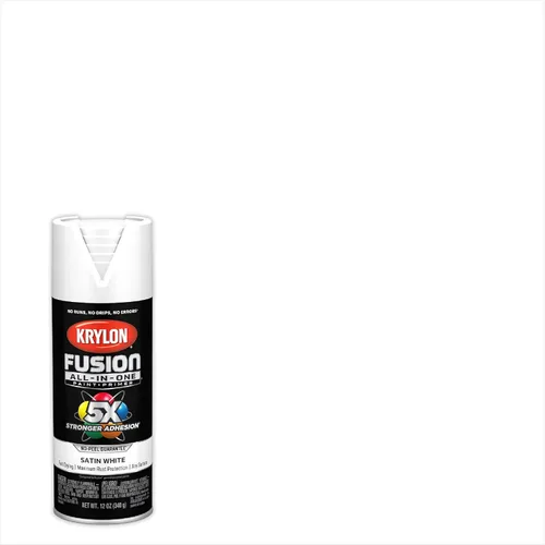 Miniatura 2 de Krylon K02753007 Fusion - Pintura en aerosol todo en uno para interiores y exteriores, color blanco satinado, 12 onzas (paquete de 2)