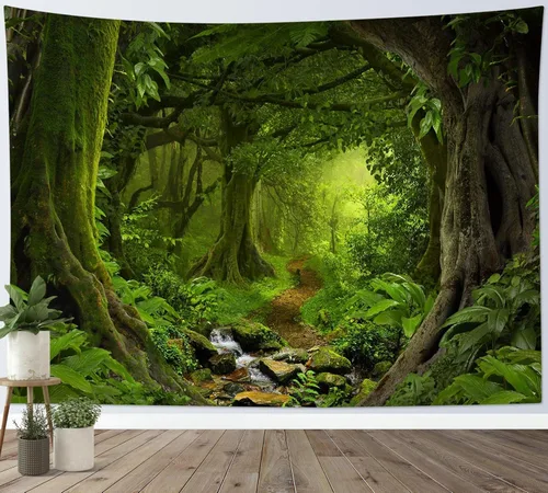 Miniatura 16 de HVEST Tapiz de fase lunar para colgar en la pared, cielo morado con nubes, estrellas, decoración de pared celestial, paisaje natural, decoración