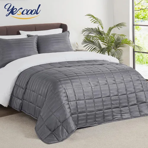 Miniatura 24 de Yescool - Manta con peso para adultos (15 libras, 60 x 80 pulgadas, azul), manta de enfriamiento pesada para dormir, 140-160 libras, manta
