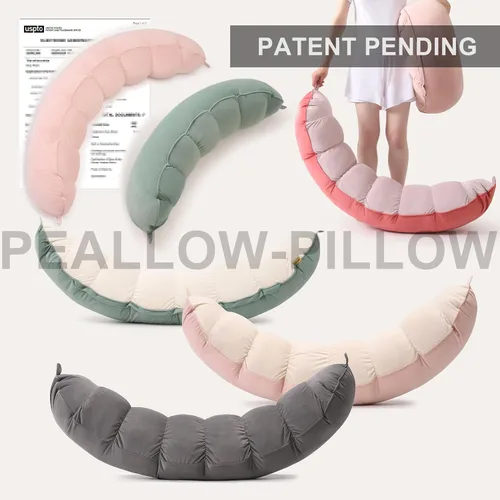Miniatura 8 de Peallow(Pat. Pend) – Almohada larga redonda para el cuerpo para adultos, almohada de refuerzo para dormir, almohada suave y de apoyo para dormir
