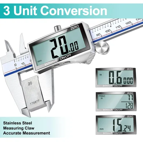 Miniatura 3 de Kynup Herramienta de medición de calibrador digital, calibrador de dial Vernier, micrómetro exterior digital, herramienta de bricolaje de calibre
