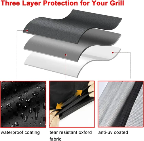 Miniatura 3 de Funda para parrilla de barbacoa, 32 pulgadas, resistente al agua, a los rayos UV y a los desgarros, funda de parrilla de gas para exterior, apta