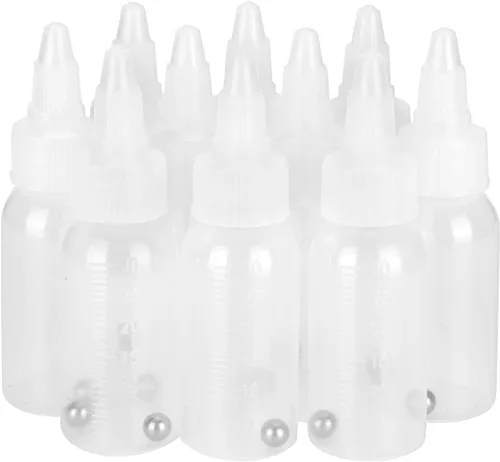 10 botellas vacías para aerógrafo, botellas de almacenamiento de pintura de 1.0 fl oz, frascos de repuesto con báscula