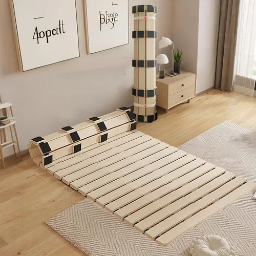 Base de cama japonesa plegable con listones para piso, plataforma de piso de madera, tatami para invitados