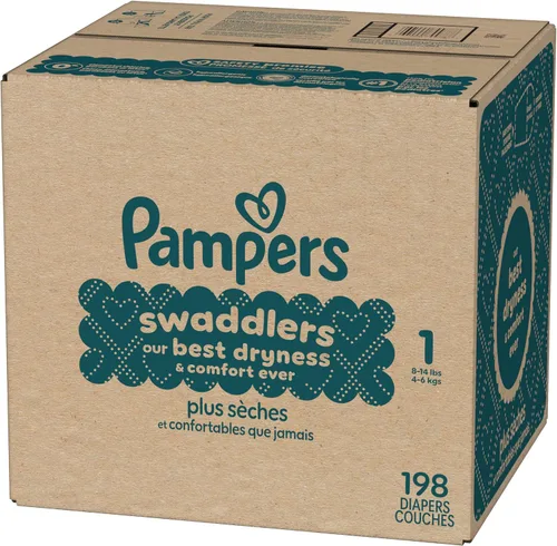Miniatura 19 de Pañales Pampers Swaddlers, Talla 1 (8-14 libras), 198 unidades, absorbentes, mantiene al bebé seco y cómodo, pañal desechable seguro para la piel