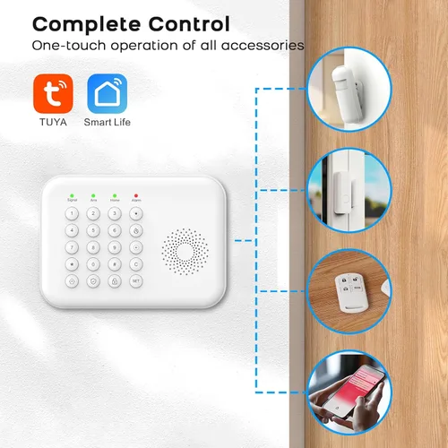 Miniatura 2 de PGST Sistema de alarma para el hogar, sistema de alarma para seguridad en el hogar, control remoto inalámbrico WiFi, aplicación de alerta, sensor