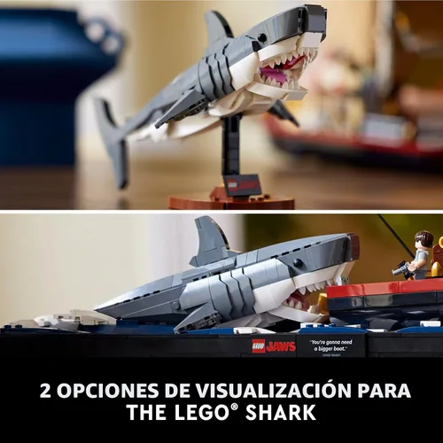 Miniatura 7 de LEGO Ideas Jaws Set – Kit de diorama para fanáticos de la película clásica – Juguete de tiburón – Regalo de recuerdos de película para adultos