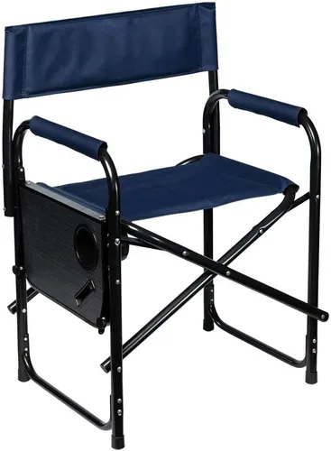 Miniatura 6 de Dura-Tech Silla plegable de directores con mesa, color azul marino, cómoda y duradera, capacidad de peso de 250 libras, mesa auxiliar plegable