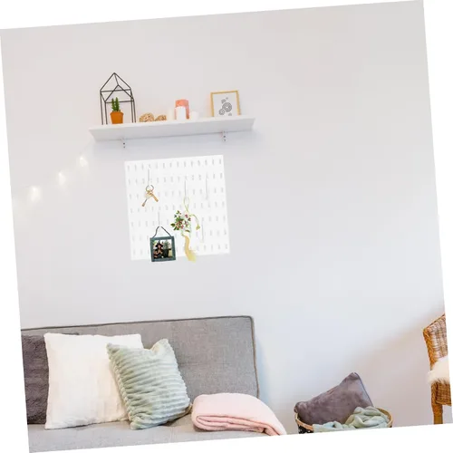 Miniatura 3 de OSALADI 1 juego de estante de plástico para agujeros de pared, organizador de almacenamiento para cocina y baño, incluye ganchos, fuerte capacidad