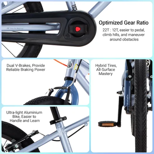 Miniatura 4 de RoyalBaby EZ Kids Bike 12 14 16 18 20 Inch Balance Pedal 2-in-1 Training Bicycle Boys Girls Ages 3 to 12 Years Easy Learn for Beginners