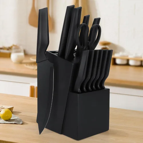 Miniatura 8 de Juego de cuchillos de cocina de 14 piezas con bloque autoafilado, cuchillos ultra afilados de acero inoxidable de alto carbono para cocina, 6