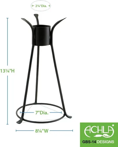 Miniatura 6 de Achla Designs GBS-14 Trestle II Gazing Globe - Soporte de bola de 13 1/2 pulgadas de alto, color negro