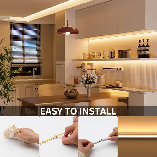Miniatura 9 de PAUTIX Tira de luz LED COB 7.5m/24ft 3000K Blanco cálido 3780LEDs, Alto lúmen CRI90+ Súper brillante, Material libre de plomo DC24V Cinta LED