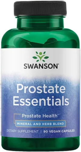 Swanson Esenciales para la próstata, suplemento mineral y herbario que promueve el apoyo a la salud de la próstata, fórmula de zinc y palma enana