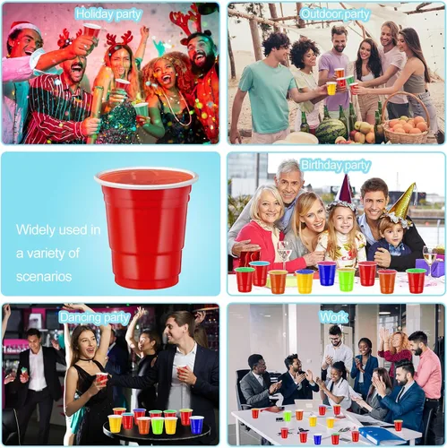 Miniatura 7 de 500 piezas vasos de chupito de 2 onzas de colores surtidos, vasos de chupito coloridos de plástico neón para beber, degustaciones servidas