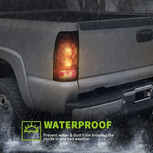 Miniatura 4 de AUTOSAVER88 Luces traseras compatibles con Chevy Silverado 1999-2002 1500/2500/3500, GMC Sierra 99-06, modelos GMC Sierra Classic 2007 con lente