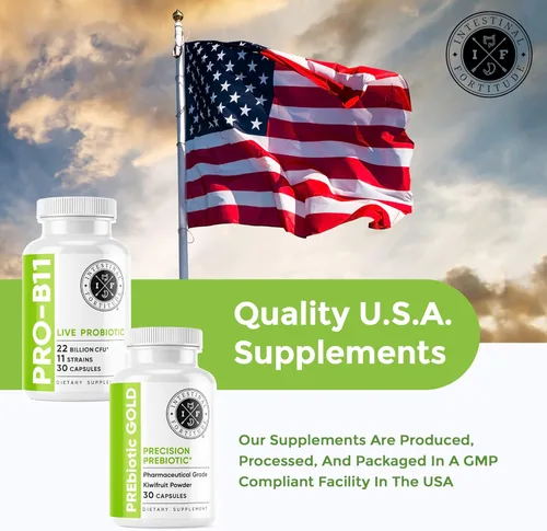 Miniatura 6 de Intestinal Fortitude Paquete de suplemento prebiótico y probiótico, 30 cápsulas para la salud intestinal y el apoyo digestivo, promueve