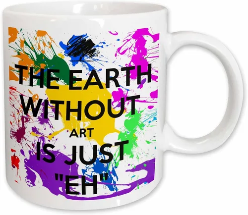 Miniatura 10 de 3dRose Ceramic The Earth Without Art is just eh - Taza, 1 unidad (paquete de 1), color negro