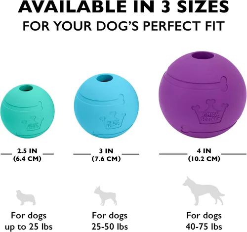 Miniatura 5 de Chew King - Pelotas para lanzar y buscar, juguete de goma natural extremadamente duradero de 4 pulgadas, paquete de 2 (CM-10031-CS01)