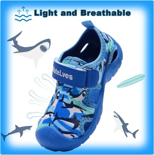 Miniatura 3 de WateLves Zapatos acuáticos para niñas y niños, de secado rápido, calcetines acuáticos para playa, natación, piscina, sandalias al aire libre