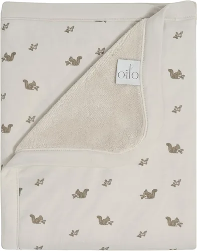 Miniatura 22 de Oilo Manta de bebé de oso, manta de bebé de oso de peluche con respaldo de felpa suave y estampado de jersey de algodón orgánico, doble capa