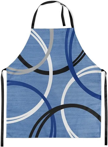 Miniatura 37 de Castle Fairy Delantal de cocina geométrico en espiral, moderno delantal impermeable con rayas simples para adultos (sin bolsillo), 31 x 26 pulgadas