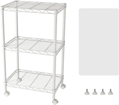 Miniatura 23 de SINGAYE Estante de almacenamiento ajustable de 4 niveles con ruedas, estantería resistente, estantes de alambre para garaje, oficina, despensa, Negro
