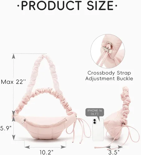 Miniatura 15 de WESTBRONCO Riñoneras para mujeres y hombres, bolsa para cinturón con bolsillos con cremallera, riñoneras modernas, bolsas cruzadas ligeras de 1