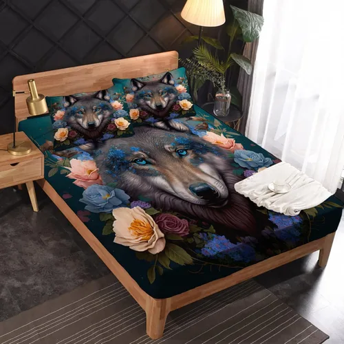 Miniatura 27 de Juego de sábanas de tamaño King, sábanas de conejo, sábanas de microfibra y fundas de almohada de 4 piezas, juego de sábanas con estampado colorido