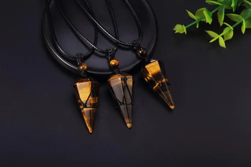 Miniatura 6 de XIANNVXI collar de piedras preciosas de cristal curativo con colgante de pirámide y cadena ajustable, joyería de cuarzo natural reiki para hombres