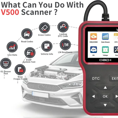 Miniatura 3 de Herramienta de diagnóstico del escáner OBD2: herramienta de escáner de código de luz del motor con reinicio, DTC, flujo de datos, preparación I/M