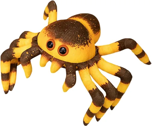 Miniatura 10 de ELAINREN - Peluche de araña azul suave y realista, almohada de peluche de araña, animales de peluche esponjosos, muñeca de tarántula de peluche