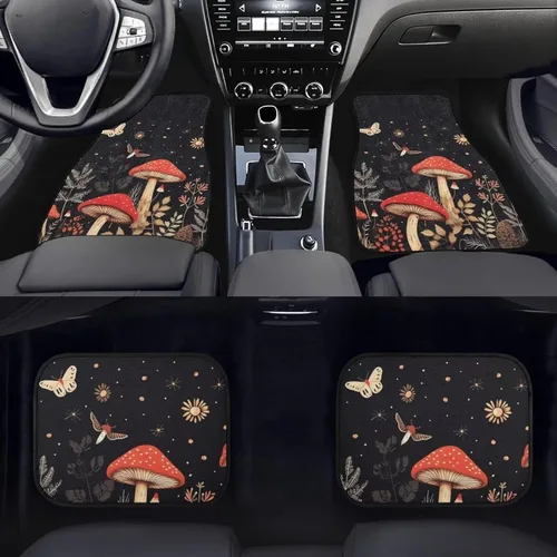 Miniatura 2 de YSTARDREAM Alfombrillas de hongo estrellado para automóvil para todas las estaciones para mujeres y hombres, alfombras de coche estrelladas