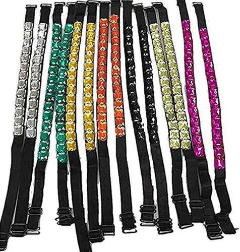 Women's Replacement Bra Strap Rhinestone Invisible Elastic Adjustable Removable Shoulder Straps Tops Dress Decoration Multi Color 5Pairs Pack