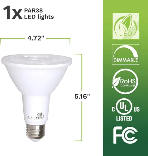 Miniatura 2 de Bioluz LED PAR38 Bombilla LED de 13 W (equivalente a 120 W), bombillas LED regulables de 5000 K, luces LED para interiores y exteriores, repuesto
