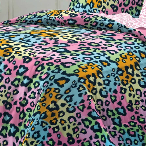 Miniatura 3 de Juego de sábanas y acolchado de microfibra súper suave con estampado de leopardo, para niñas